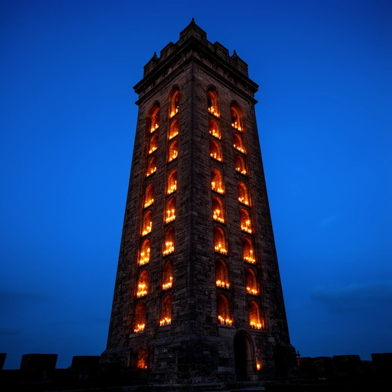 Magician's tower with candles